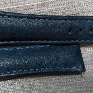 Fossil Spare Watch Strap Leather Dark Blue Unisex